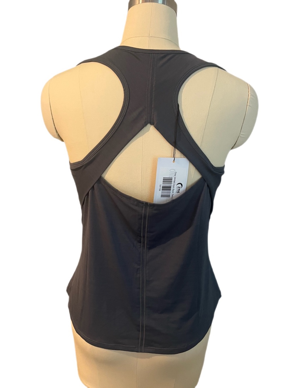 zyia Active Gray Vented Open Back Tank 3 - NWT